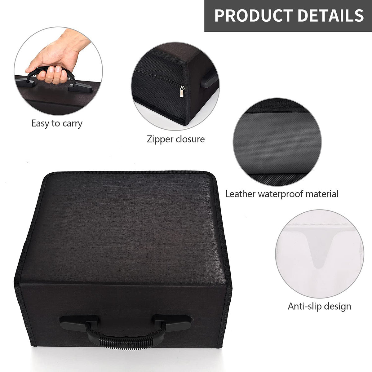 Alavisxf xx CD Case zipper-closure demonstrates secure storage for travel or home use.