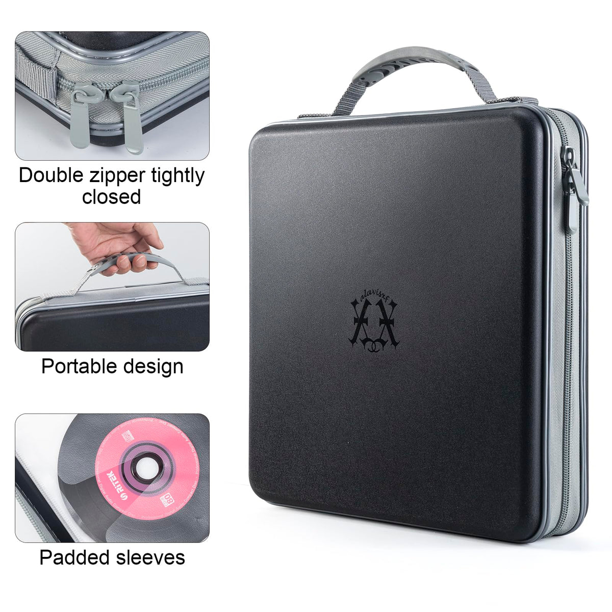 alavisxf xx CD Case zipper closure keeping contents secure during transport