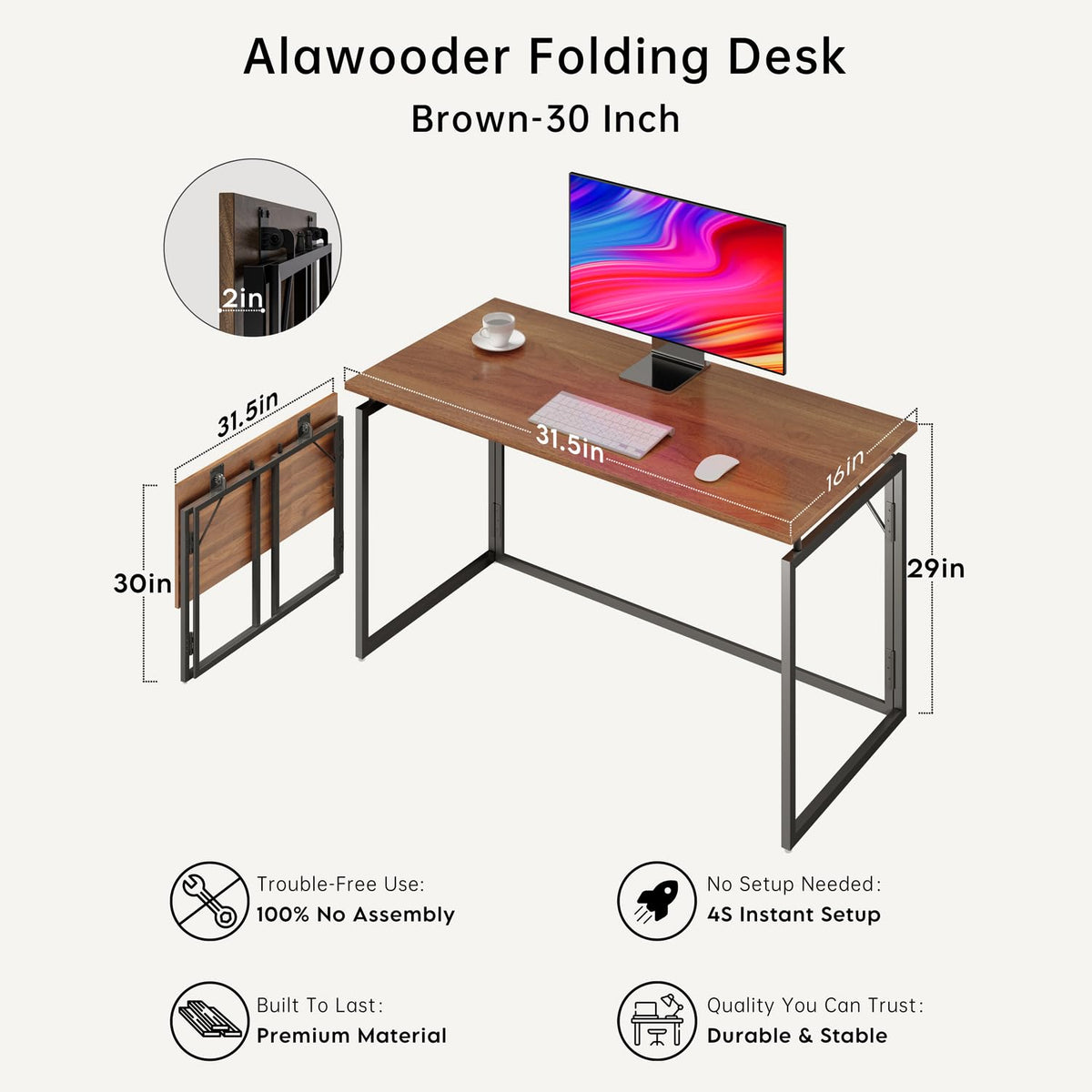 Alawooder desk with four anti-slip mats for stable leveling