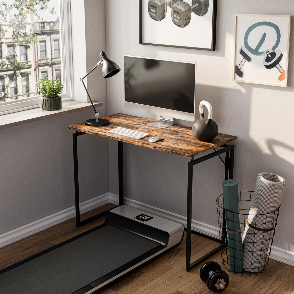 Alawooder desk metal frame close-up showing sturdy construction