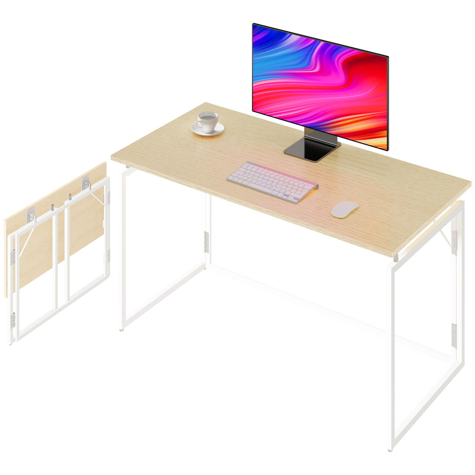 Alawooder folding desk top open shows instant workspace in tight spaces