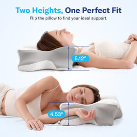 Alcedo Cervical Pillow memory foam closeup shows odorless, supportive material