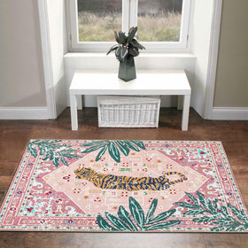 Aldopein faux wool rug with low pile for easy cleaning and warm feet