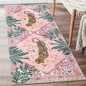 Aldopein oriental tropical kitchen runner 2x5 adds vibrant color and easy foot traffic flow.
