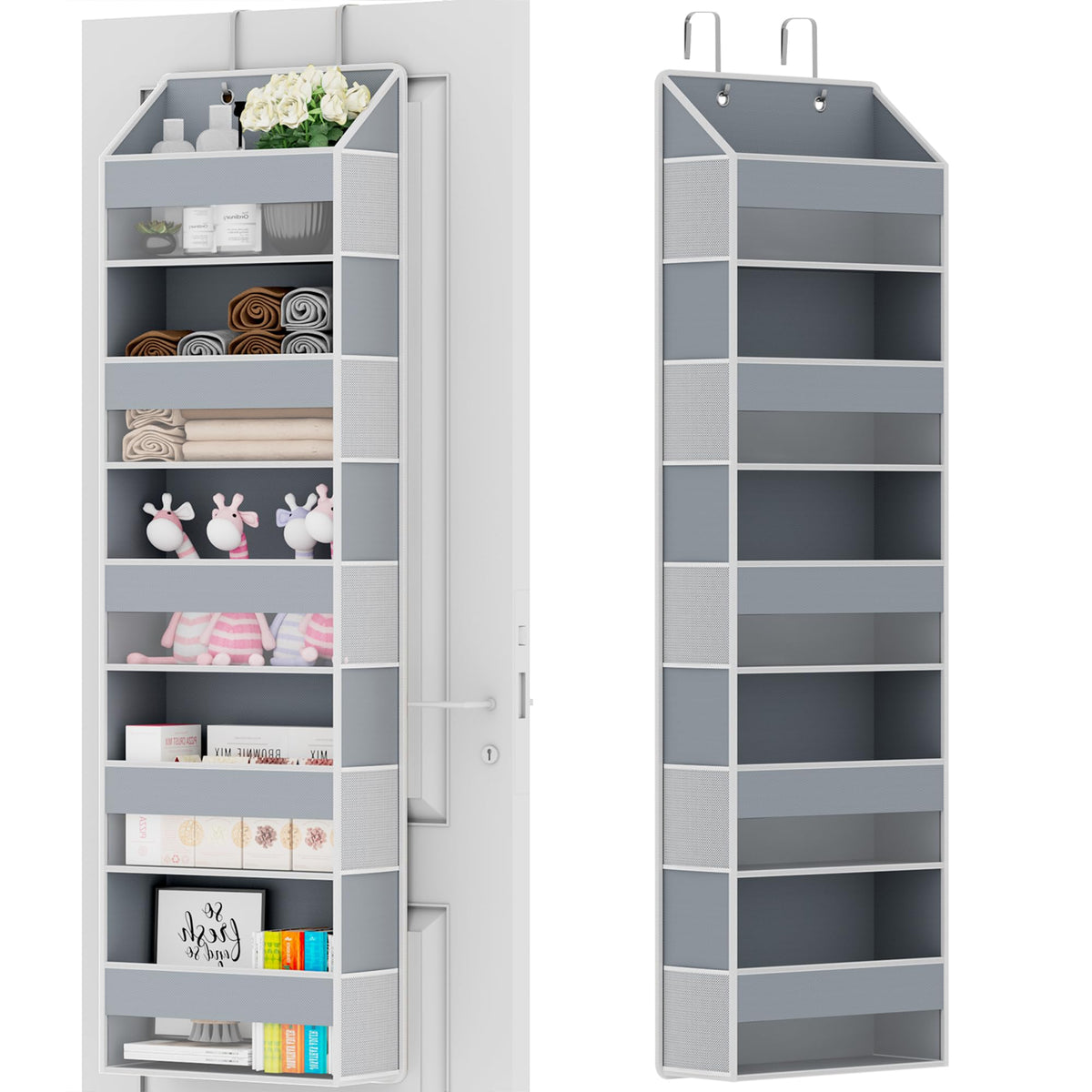 Aldoro over door organizer with five-pocket setup for clutter-free closet.