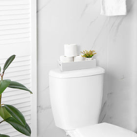 ALELION White Bathroom Basket close-up wood texture highlights durable pine wood