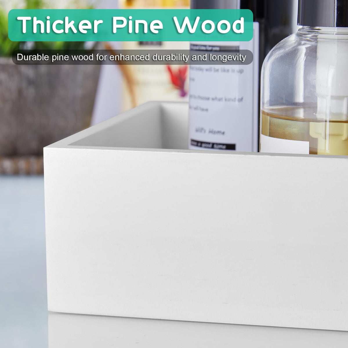 ALELION White Bathroom Basket on counter, perfect for cosmetics and toiletries