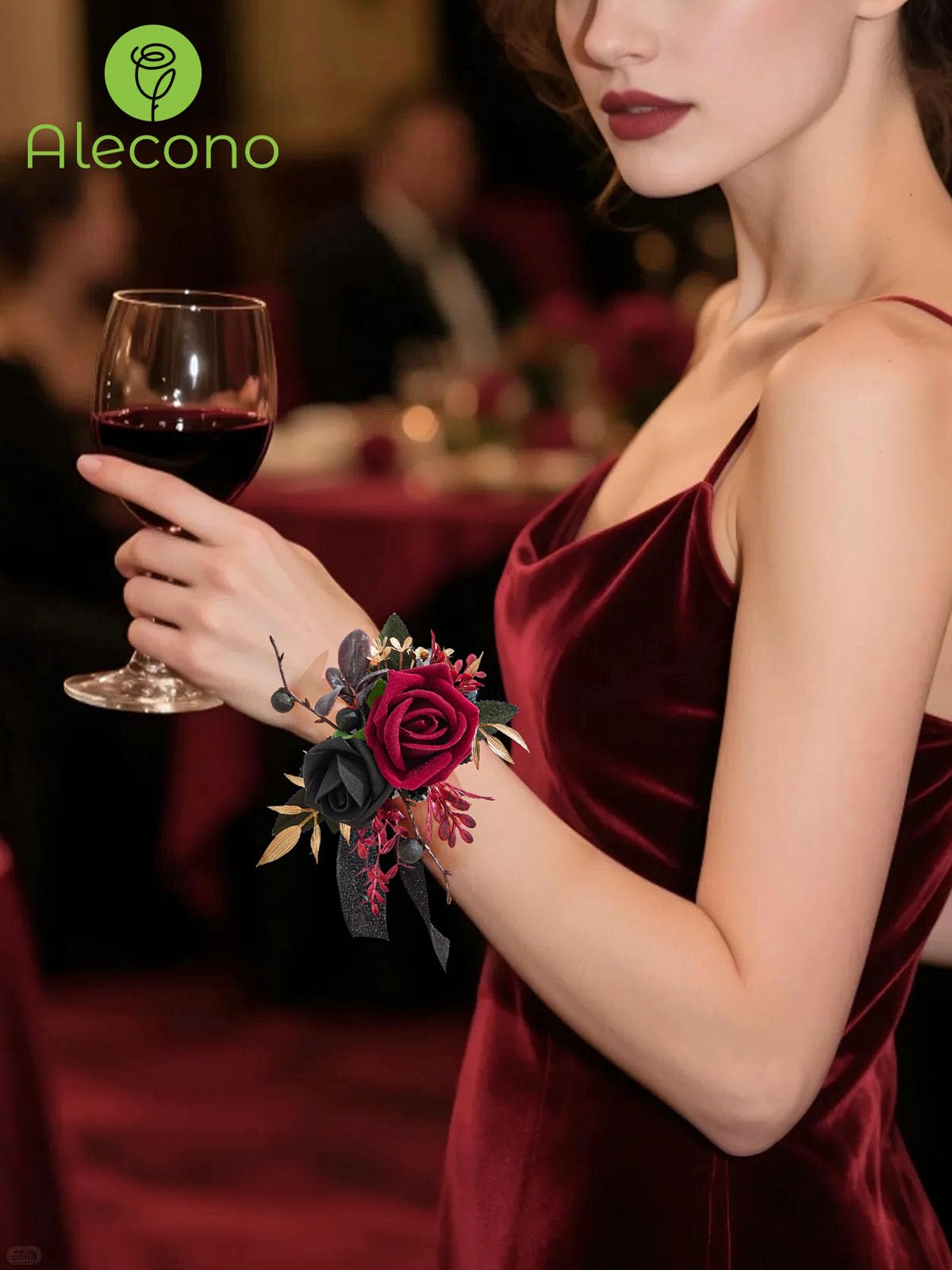 Boutonniere back shows pin and clip for versatile wearing.