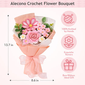 Alecono crochet decor flower for living room table displays