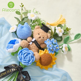 Alecono crochet bouquet is low-maintenance dorm desk decor.