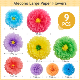 Alecono giant paper flower 14-inch magenta bloom for compact focal display