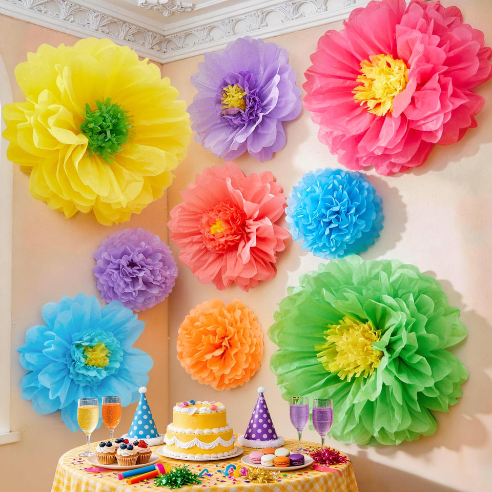 Alecono giant paper flower 24-inch crimson bloom perfect for wall backdrops