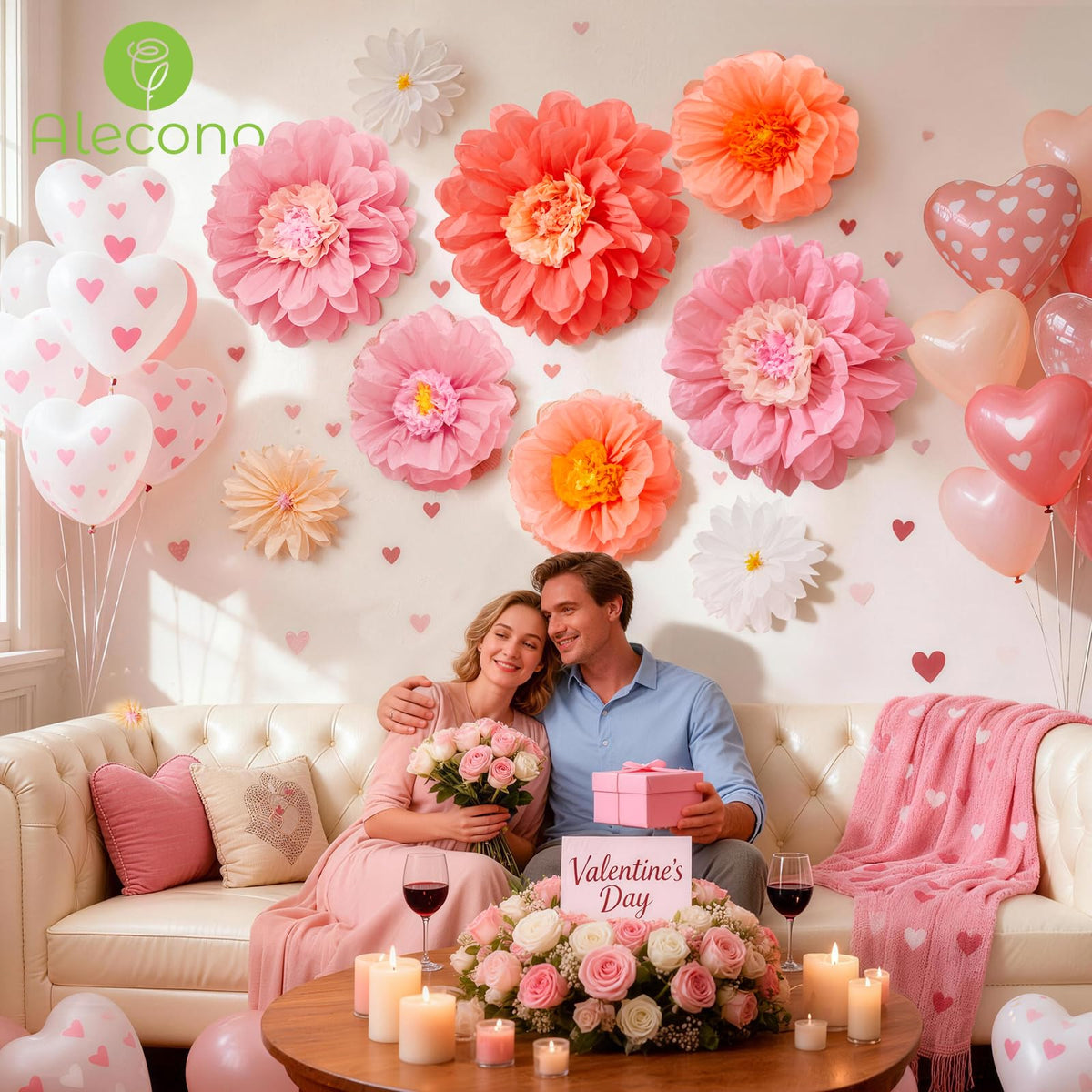 Colorful Alecono giant paper flowers collection for festive themes