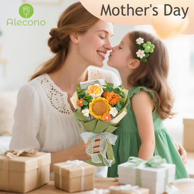 Alecono handmade flowers closeup reveals delicate stitches and soft petals