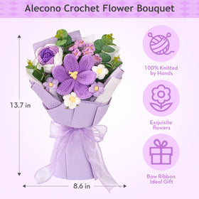 Alecono living room display with colorful crocheted blooms