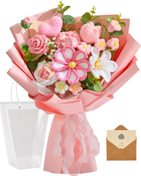 Alecono large crochet bouquet with pink tulips, perfect for gifting