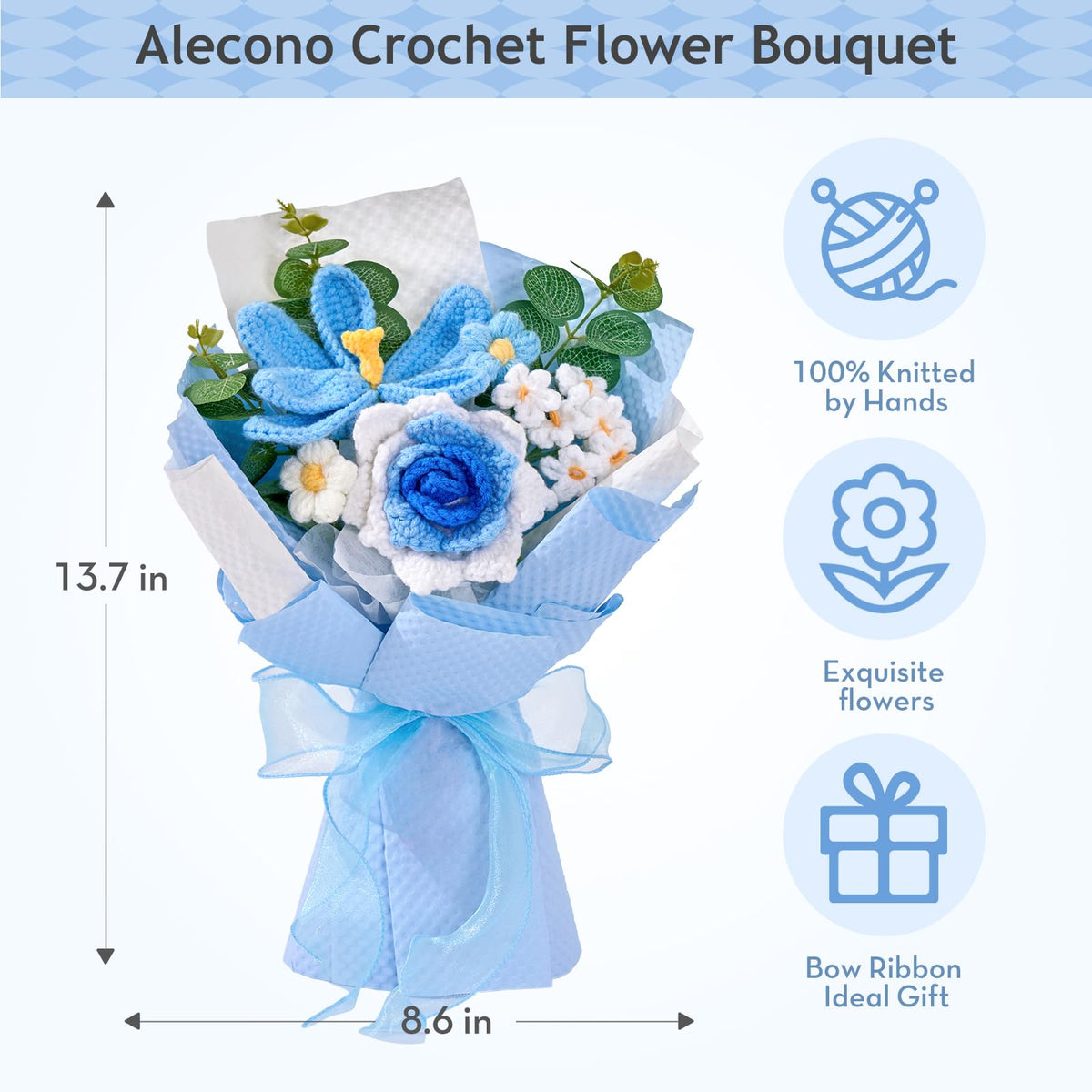 Alecono lightweight bridal bouquet option stays pristine through photos.