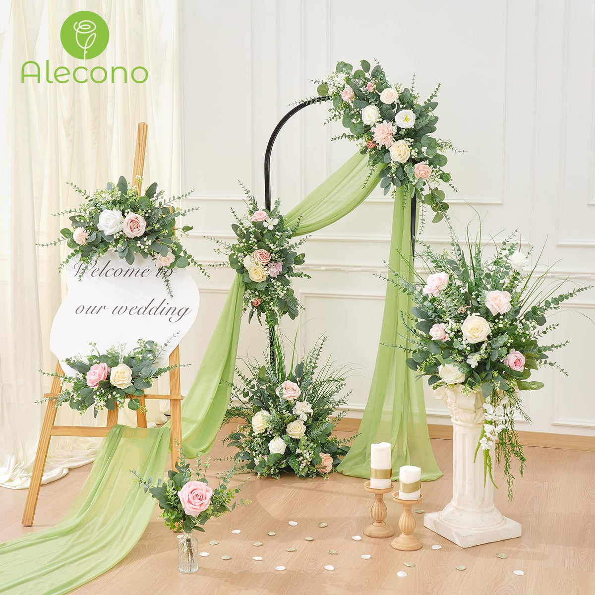 Alecono white nut eucalyptus leaves add subtle brightness to arrangements.