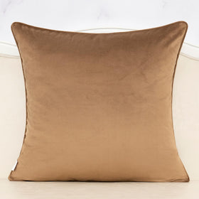 Close-up of Alerfa velvet texture on green brown floral 20x20 pillow cover