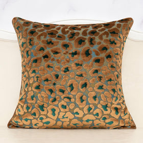 Alerfa green brown floral pillow cover 20x20 front view with velvet texture for stylish living spaces