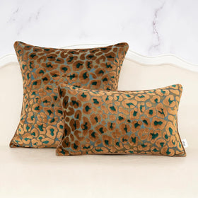 Hidden zipper on Alerfa green brown floral 20x20 pillow cover for seamless insertion