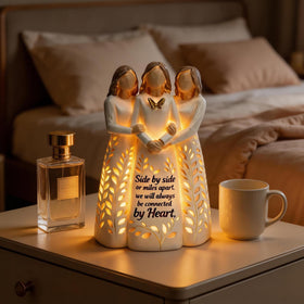 AlevaHive bedside display with warm glow ambiance
