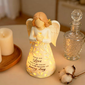 AlevaHive hand-painted resin angel statue adds elegance to memorial spaces