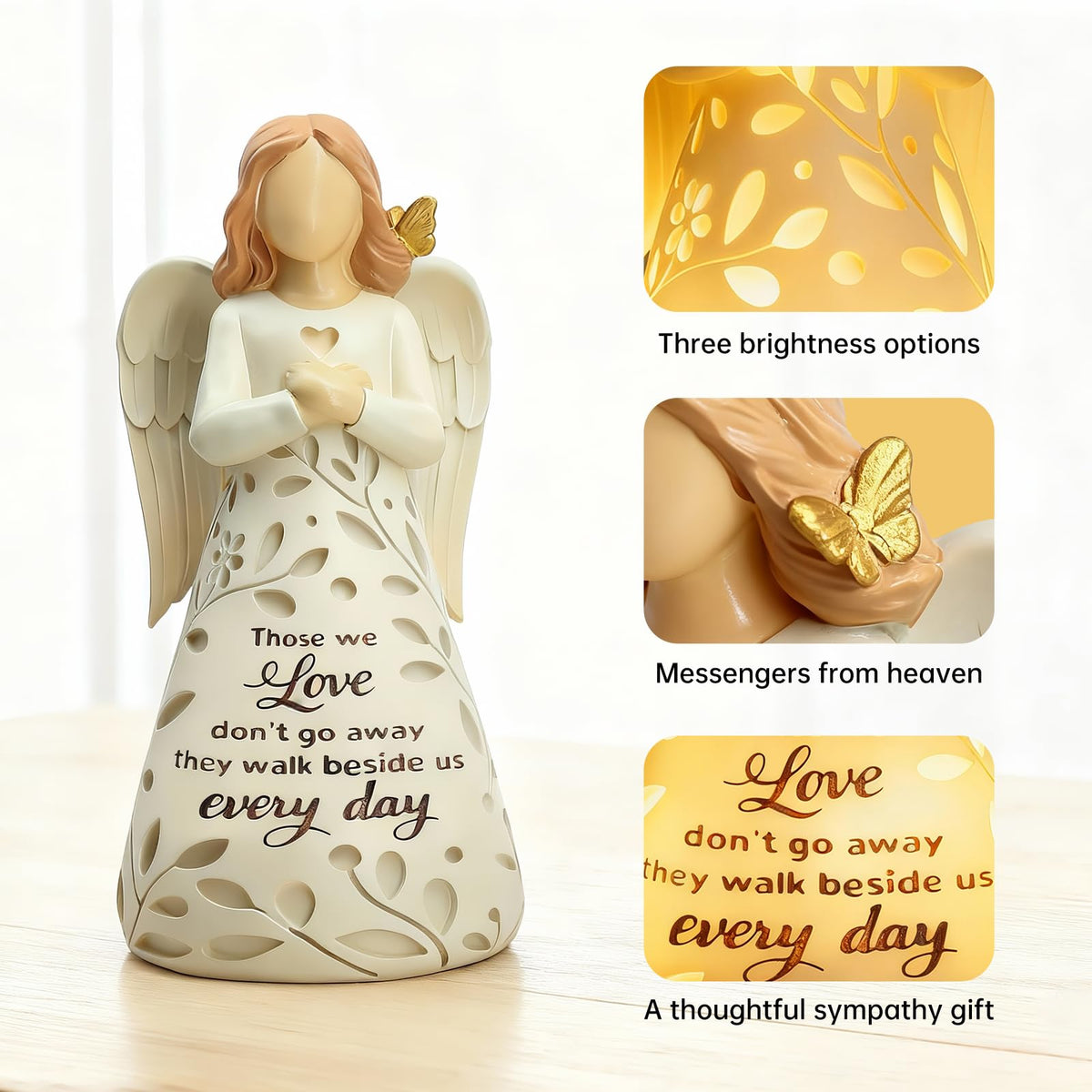 AlevaHive sympathy gift angel figure conveys support and remembrance