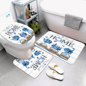 Alexex toilet lid cover completes the cohesive farmhouse bathroom look.