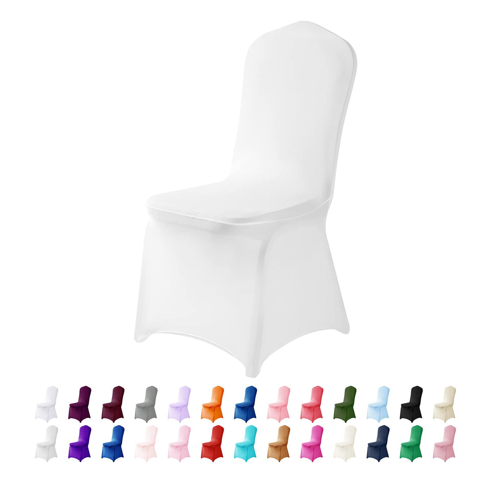 AlGaiety white chair cover close-up showing smooth stretch fabric for elegant events