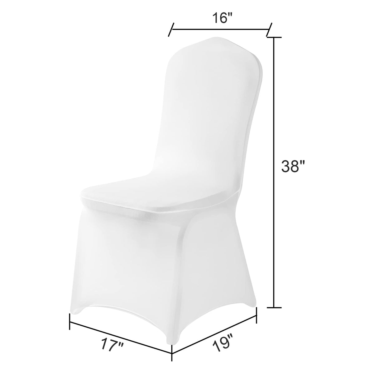 AlGaiety chair cover white demonstrates two-way stretch and secure fit for banquet seating