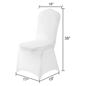 AlGaiety chair cover white demonstrates two-way stretch and secure fit for banquet seating