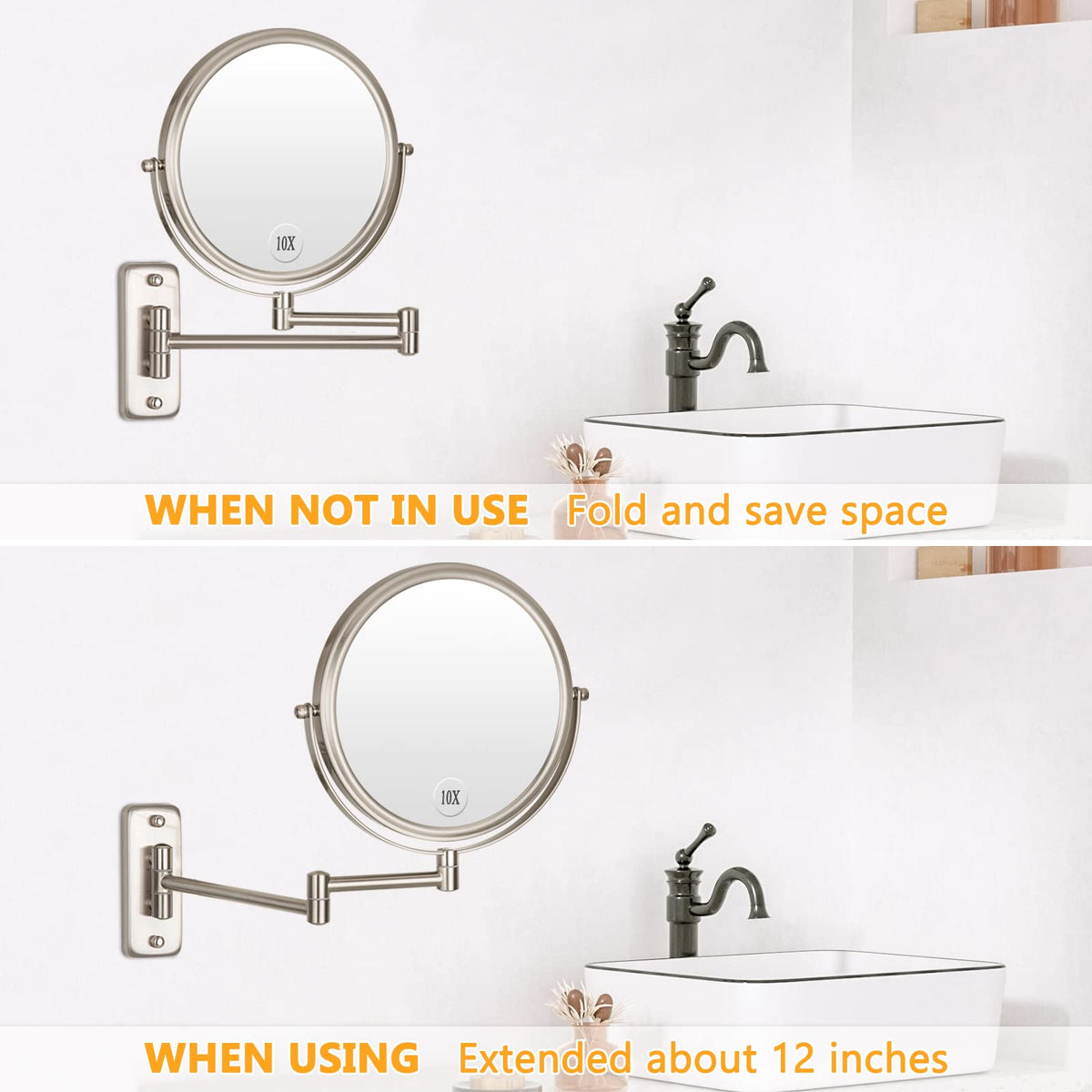 ALHAKIN nickel finish wall-mount adds retro style and durability.