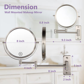 ALHAKIN nickel finish steel mirror offers rust resistance and durable performance.