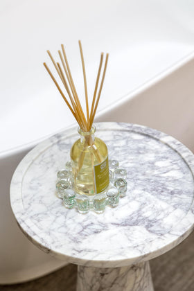 Alice Lane Bubble Dish vanity display keeps small items organized stylishly.