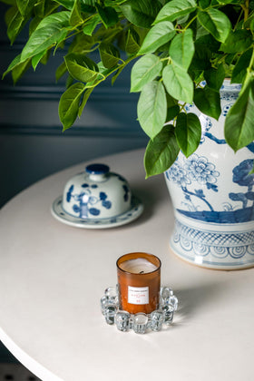 Alice Lane Original Bubble Dish signature design complements a minimalist shelvescape.