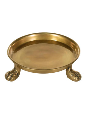 Alice Lane Round Clawfoot Dish gold close-up shows luxurious shine.