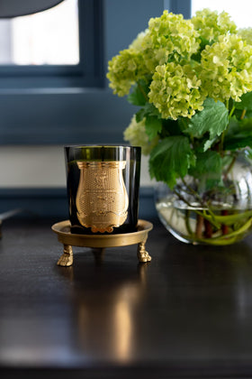Alice Lane Clawfoot Dish on entryway table adds shine.