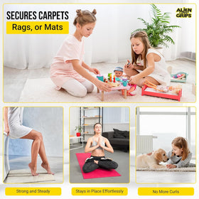 Product in a hallway setup highlighting secure, high-traffic rug placement.