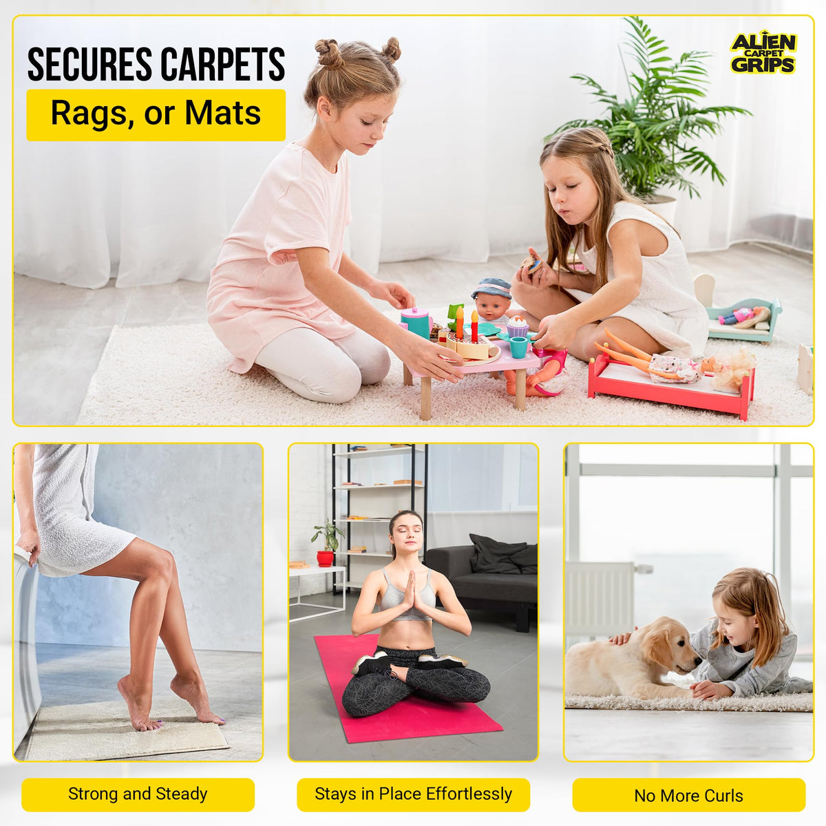 12-pack Alien Grip Rug Gripper ready for multiple rugs