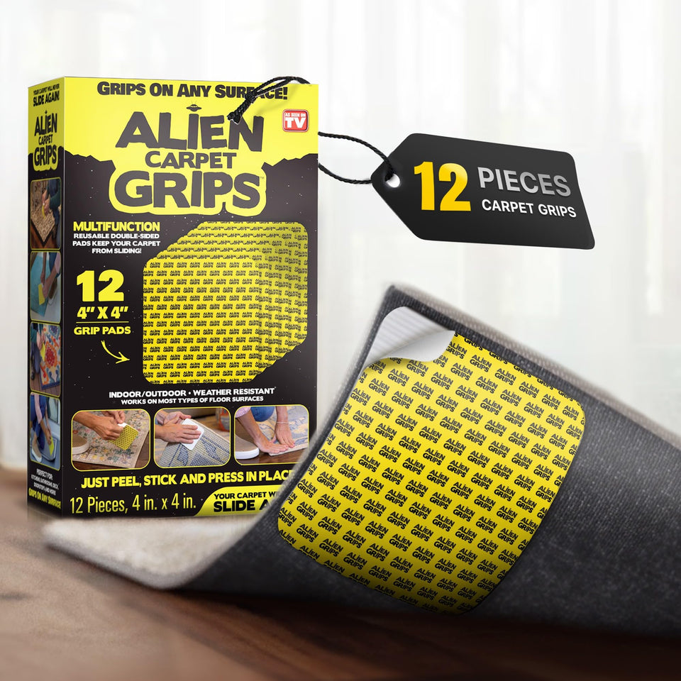 Alien Grip Rug Gripper in front view with 4x4 inch pad for stability