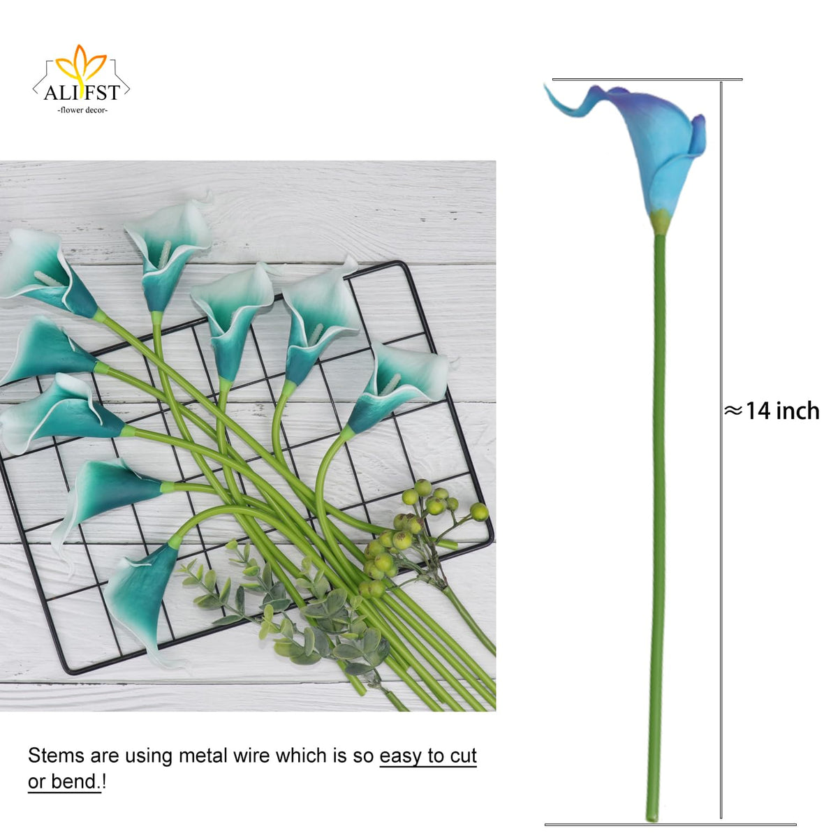 Alifst water-safe artificial lilies suitable for indoor and sheltered outdoor displays.