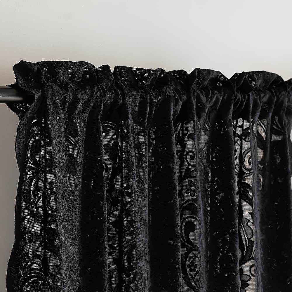 ALIGOGO black sheer curtains for Halloween party decor and witchy vibes.