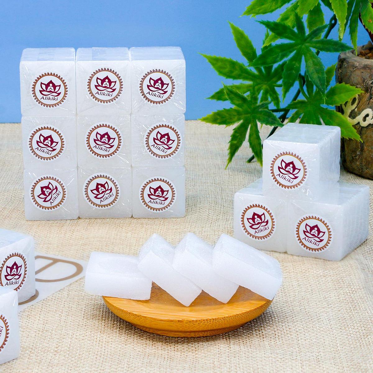 Alikiki camphor tablets prepared for pooja rituals and sacred space