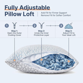 Alkyonos breathable cover pillow improves airflow for cooler sleep.