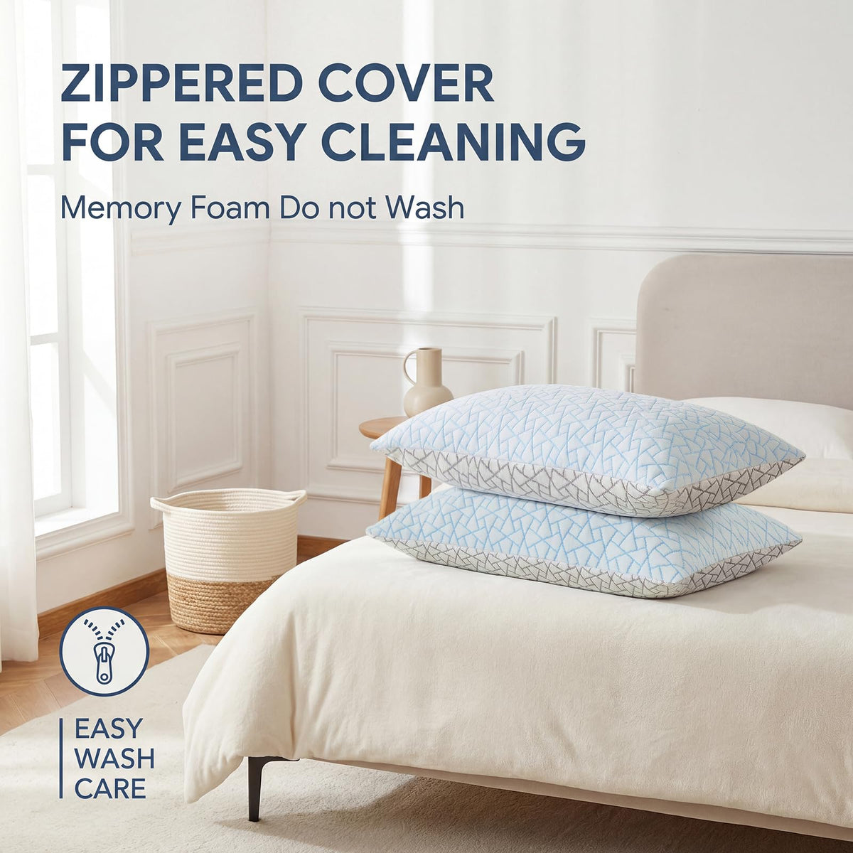 Alkyonos pillow suitable for side, back, and stomach sleepers with adjustable support.