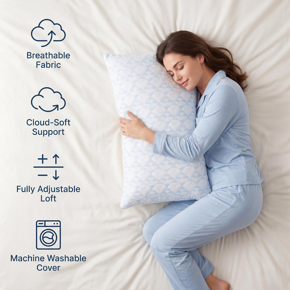 Alkyonos shredded memory foam pillow offers ergonomic neck support for better alignment.