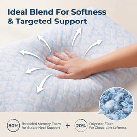 Alkyonos queen-size pillow suitable for side, back, and stomach sleepers.