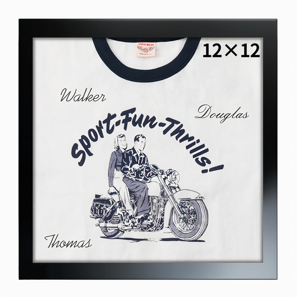 Allenkwok T-shirt display frame highlights front print for easy wall presentation