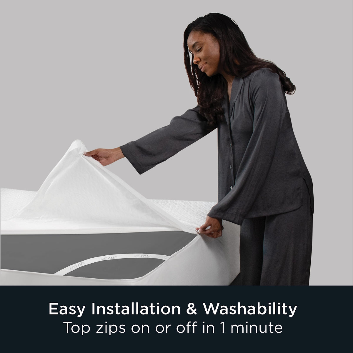 Aller-Ease Platinum bed bug barrier seams and zipper prevent intrusion